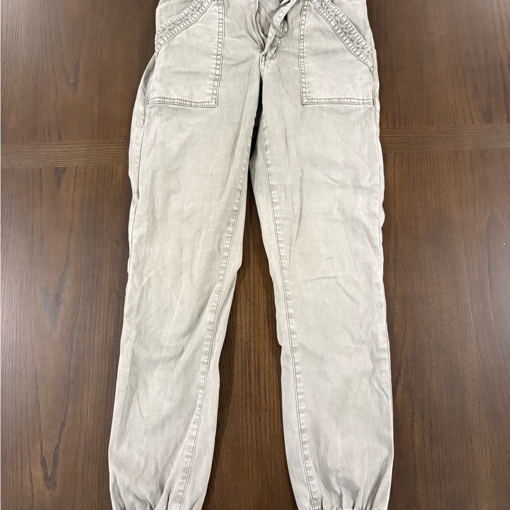 American Eagle Outfitters Light Taupe Track Joggers